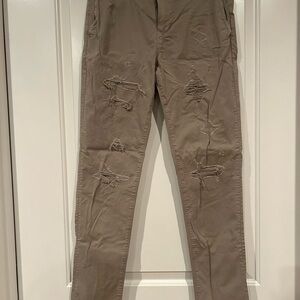 American Eagle Outfitters Distressed Khaki Chinos